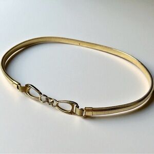 VINTAGE 1970’s SIZE XS GOLD TONE STRETCH BELT~DRESS JEANS PANTS SWEATER BELT~